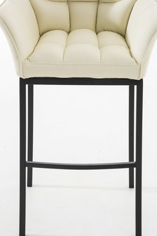 Barkruk Damaso Kunstleer Creme,Zwart