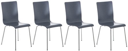 Set van 4 Pipi bezoekersstoelen Grijs