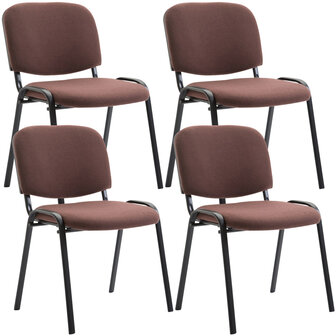 Set van 4 bezoekersstoelen Kin Bruin