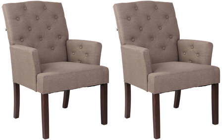 Set van 2 eetkamerstoelen Sagur Stof Taupe,antik