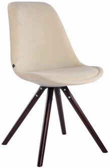 Eetkamerstoel Teulouso fluweel rond frame Creme,cappuccino