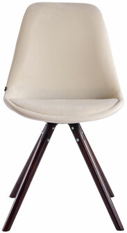 Eetkamerstoel Teulouso fluweel rond frame Creme,cappuccino