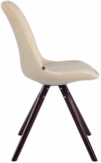 Eetkamerstoel Teulouso fluweel rond frame Creme,cappuccino