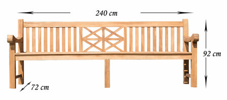 Teakbank Flarido teak,240 cm, 