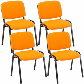 Set van 4 bezoekersstoelen Kin oranje, Oranje