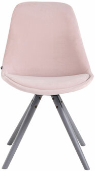 Set van 4 Stoelen Teulouso Rond frame - Fluweel roze,grijs, 