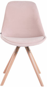 Set van 4 Stoelen Teulouso Rond frame - Fluweel roze,natura, 