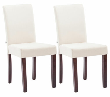 Set van 2 Eetkamerstoelen Ani Stof Creme,cappuccino