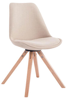 Set van 4 eetkamerstoelen Teulouso stof vierkant Creme,natura