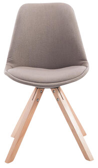 Set van 4 eetkamerstoelen Teulouso stof vierkant Taupe,natura