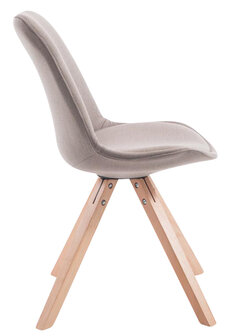 Set van 4 eetkamerstoelen Teulouso stof vierkant Taupe,natura