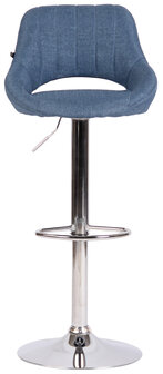 Barkruk Melit stof Blauww,chroom
