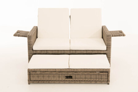 Wicker Loungebank Incini 5mm grijs gevlekt,gebroken wit, Grijs