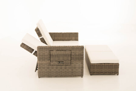 Wicker Loungebank Incini 5mm grijs gevlekt,gebroken wit, Grijs