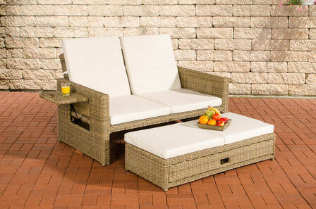 Wicker Loungebank Incini 5mm natura,gebroken wit, 