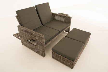 Wicker Loungebank Incini 5mm grijs gevlekt,antraciet, Grijs