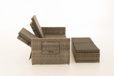 Wicker Loungebank Incini 5mm grijs gevlekt,antraciet, Grijs