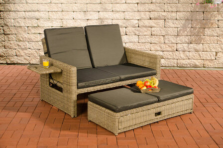 Wicker Loungebank Incini 5mm natura,antraciet, 