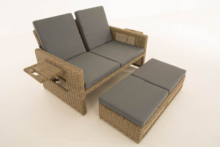 Wicker Loungebank Incini 5mm natura,ijzerachtig grijs, 