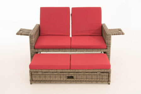 Wicker Loungebank Incini 5mm grijs gevlekt,robijnrood, Grijs