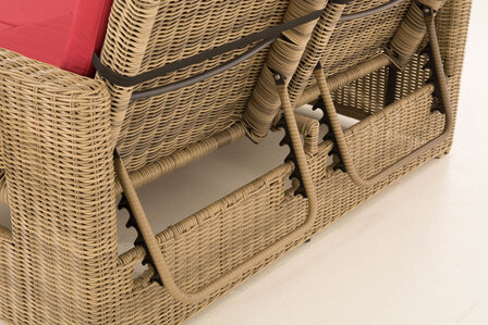 Wicker Loungebank Incini 5mm natura,robijnrood, 