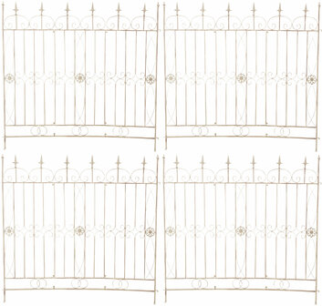Set van 4 tuinhekken Mongald antiek/Creme