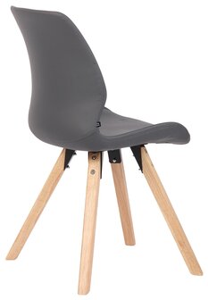 Set van 2 eetkamerstoelen Lanu grijs,Kunstleer, Grijs