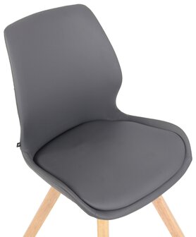 Set van 2 eetkamerstoelen Lanu grijs,Kunstleer, Grijs