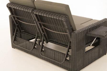 Wicker Loungebank Incini 5mm zwart,antraciet, Zwart