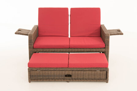 Wicker Loungebank Incini 5mm bruin gemeleerd,robijnrood, Bruin