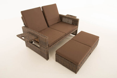 Wicker Loungebank Incini 5mm bruin gemeleerd,aardsbruin, Bruin