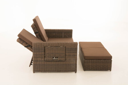 Wicker Loungebank Incini 5mm bruin gemeleerd,aardsbruin, Bruin