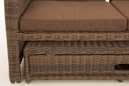 Wicker Loungebank Incini 5mm bruin gemeleerd,aardsbruin, Bruin