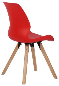 Set van 2 eetkamerstoelen Lanu rood,Kunststof, Rood