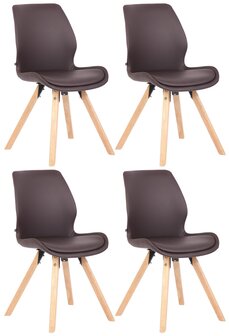 Set van 4 eetkamerstoelen Lanu bruin,Kunstleer, Bruin