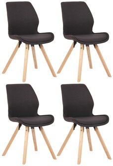 Set van 4 eetkamerstoelen Lanu zwart,Stof, Zwart