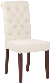 Set van 2 Lusbirn eetkamerstoelen Creme,Stof