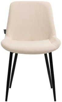 2-delige set eetkamerstoelen Vactiroi fluweel, Creme