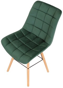 2-delige set stoelen Line fluweel, Groen