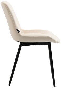 4-delige set eetkamerstoelen Vactiroi fluweel, Creme