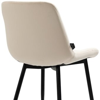 4-delige set eetkamerstoelen Vactiroi fluweel, Creme