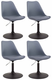 4-delige set eetkamerstoelen Miverack B kunststof, Grijs