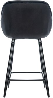 Barstoel Gobsin 76 Fluweel, Zwart