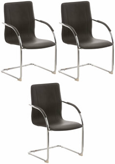 3-delige set stoelen Maline, Bruin