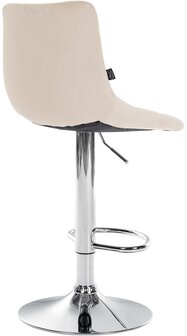 Barstoel Jirra Fluweel chroom, Creme