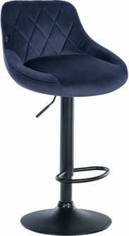 2-delige set barstoelen Lozia fluweel zwart, Blauw