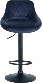 2-delige set barstoelen Lozia fluweel zwart, Blauw