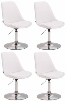 4-delige set eetkamerstoelen Miverack C kunstleer, Wit