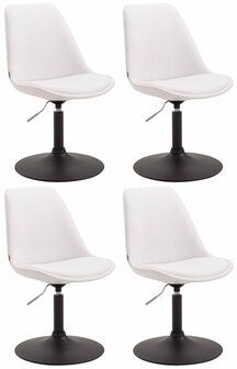 4-delige set eetkamerstoelen Miverack B kunstleer, Wit