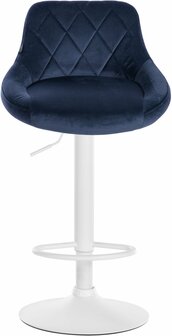 2-delige set barkrukken Lozia fluweel wit, Blauw